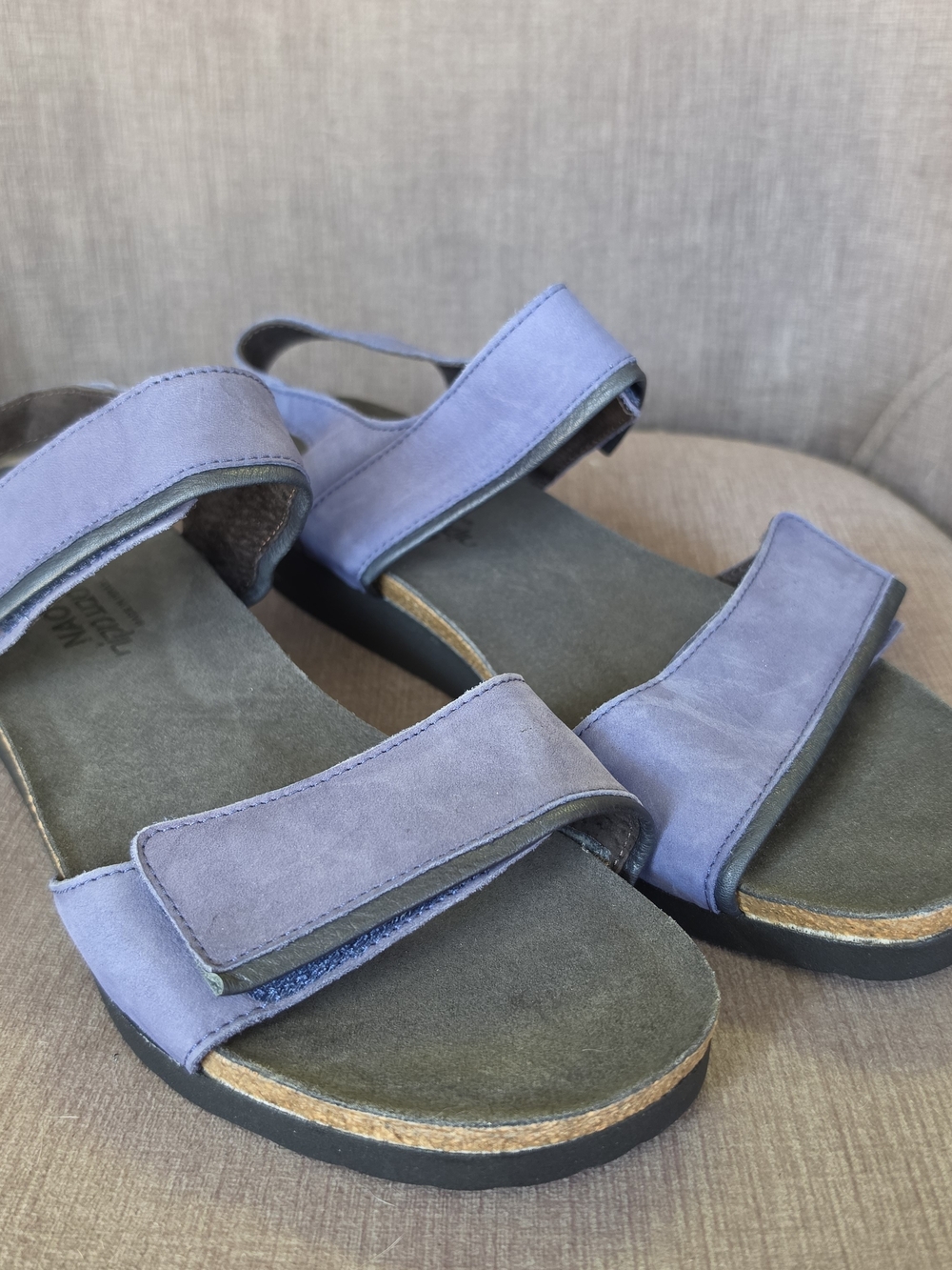 Naot Genuine Leather Blue Sandals Size Women’s Adjustable Lavender Suede Sandals